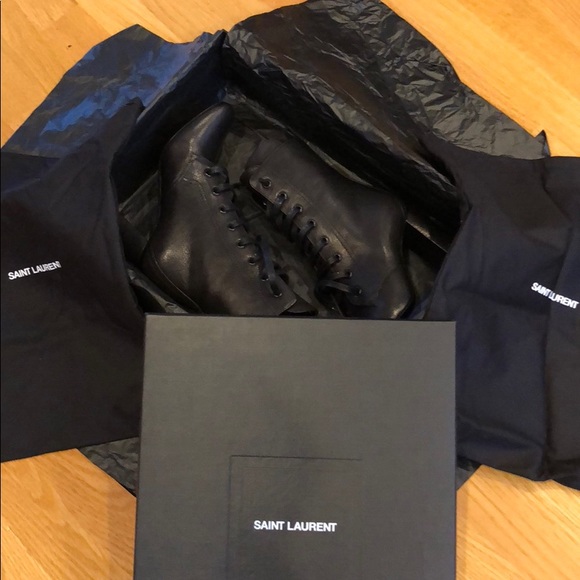 NEW Authentic Saint Laurent LouLou LaceUp Booties - Picture 7 of 7